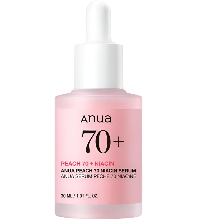سيروم ANUA Peach 70% Niacinamide لتفتيح وترطيب الوجه وعلاج فرط التصبغ وتقليل الميلانين وتنظيف البشرة يوميًا، 30 مل