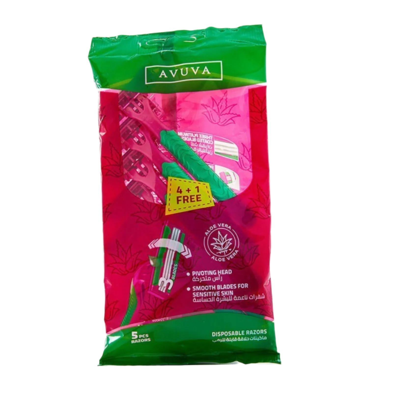 شفرات حلاقة أفوفا للنساء، 3 شفرات في الرأس، 5 قطع