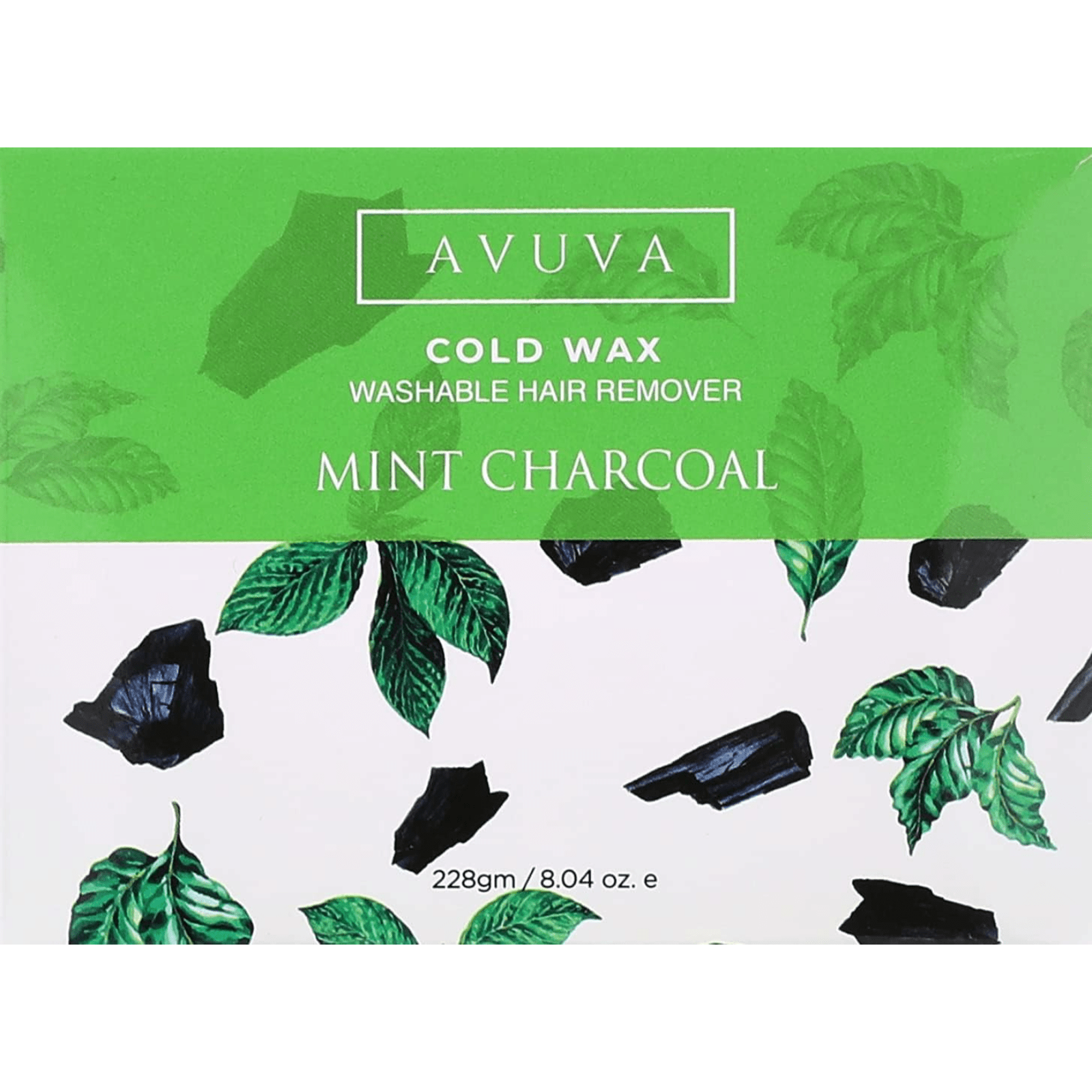 Avuva mint charcoal cold wax hair removal 228gm - ZaDa beauty