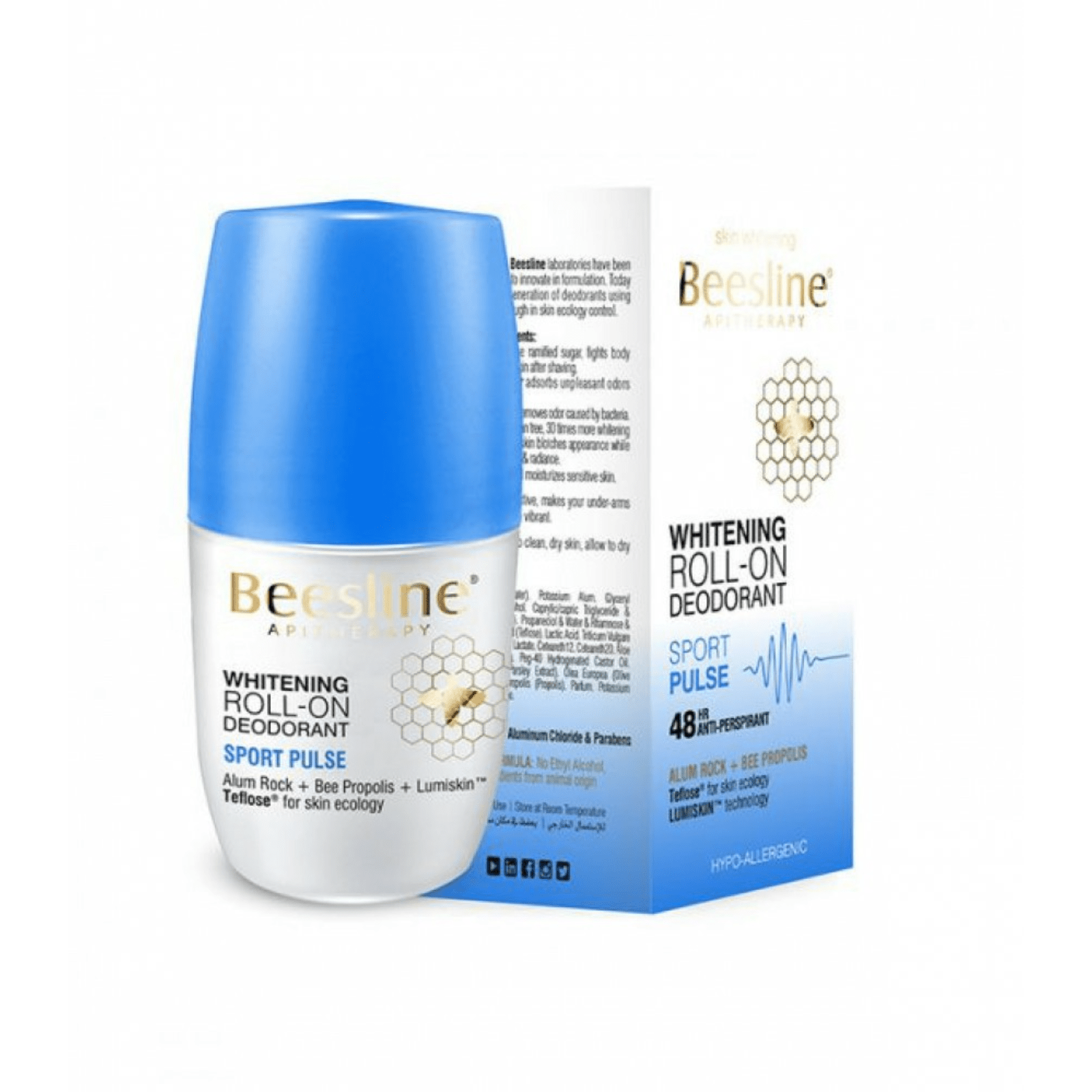 Beesline Sport Puls Whitening Deodorant Roll On 50ml - ZaDa beauty