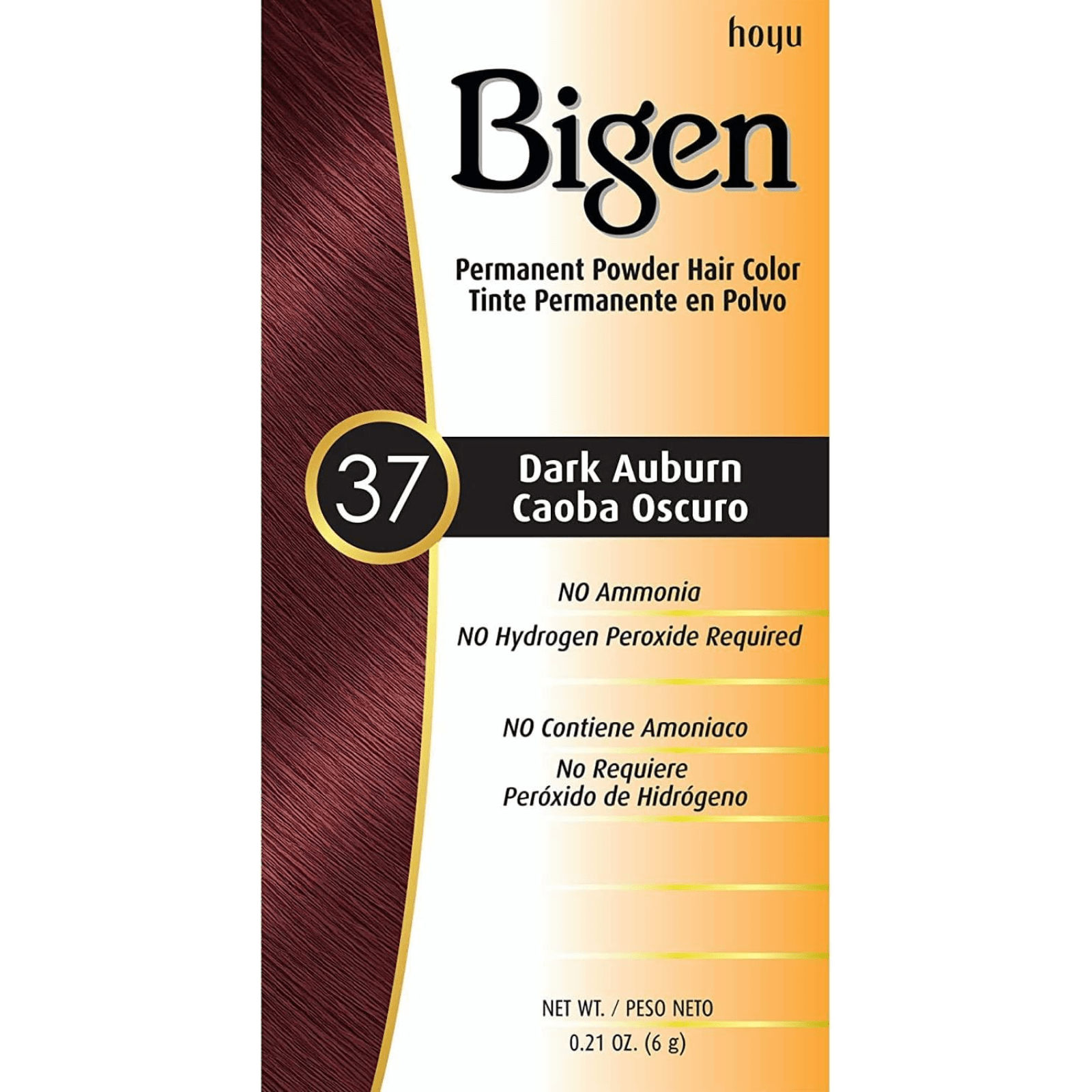 Bigen Permanent Powder Hair Color, 6g - Dark Auburn 37 - ZaDa beauty