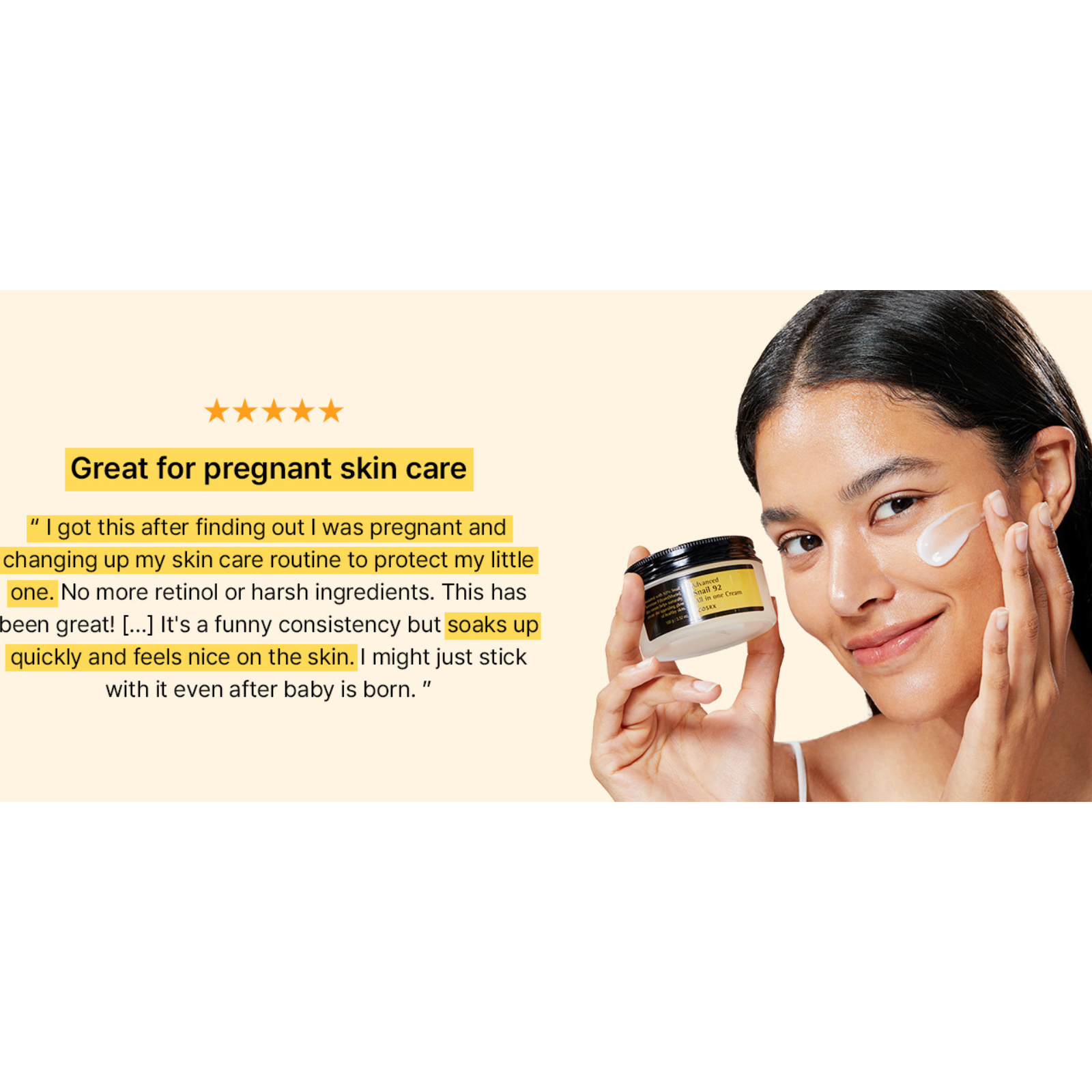 كريم مرطب للوجه من كوسركس، يحتوي على 92% من مخاط الحلزون، 100 غرام