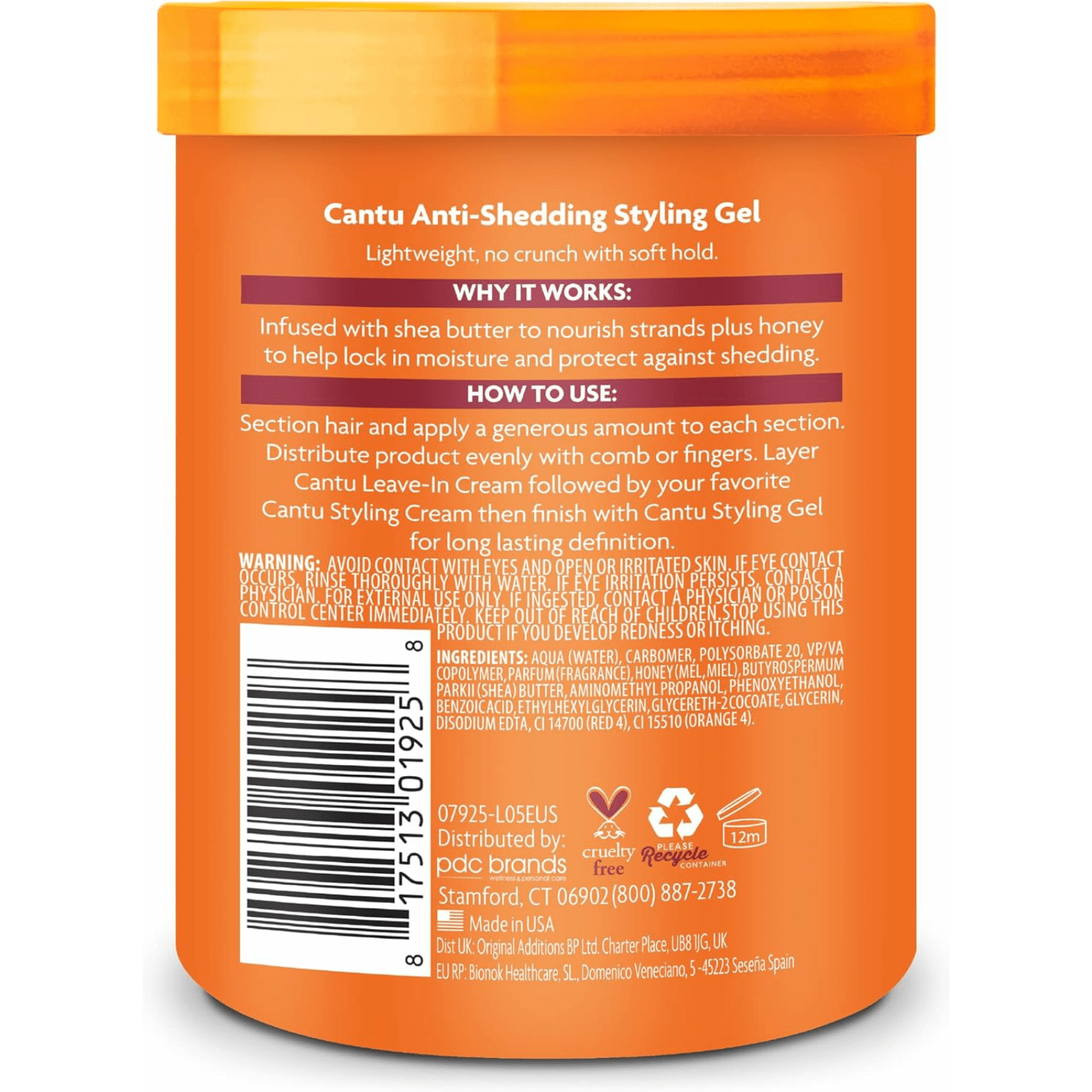 Cantu Flexible Hold Anti-Shedding Styling Gel With Honey - 524g - ZaDa beauty