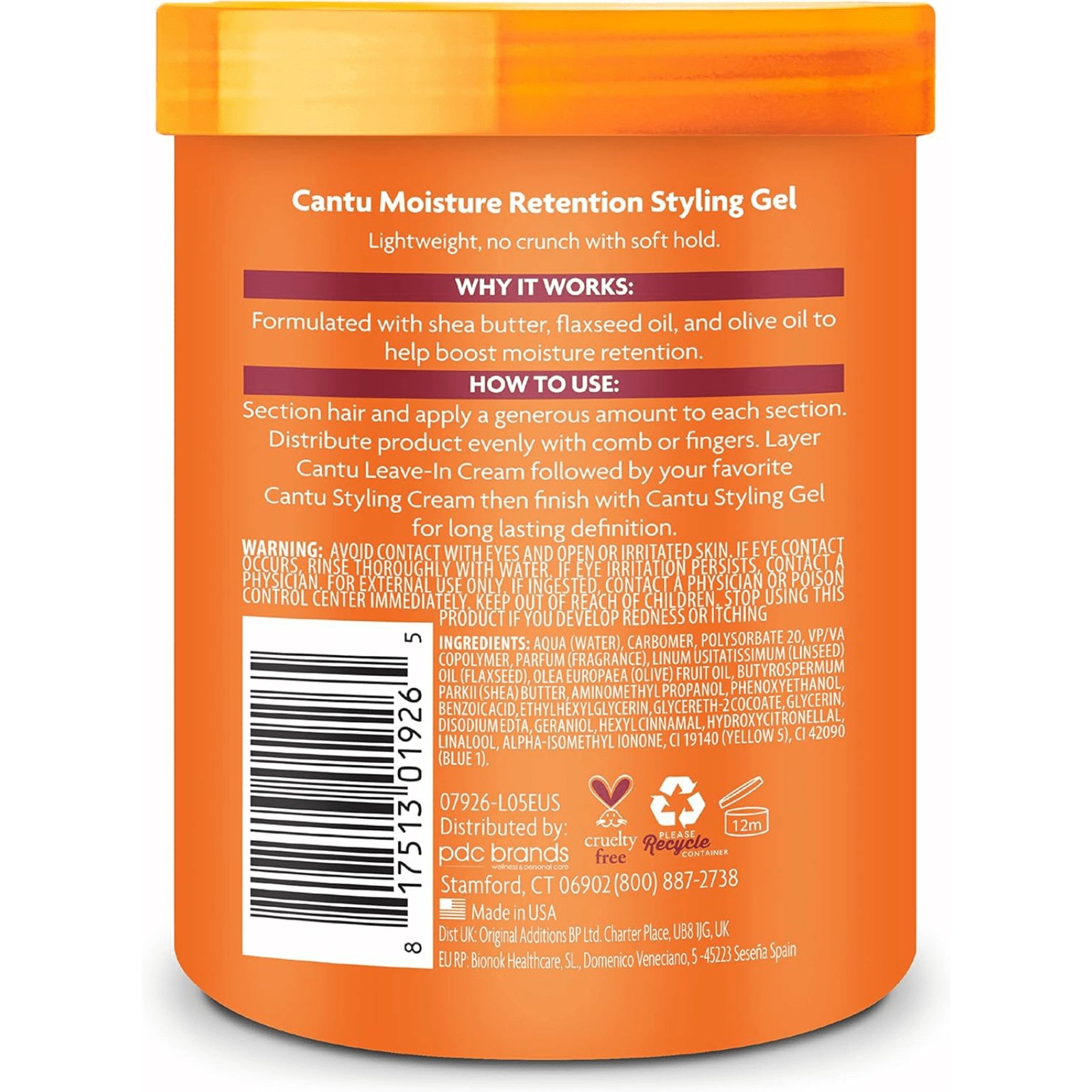 Cantu Moisture Retention Styling Gel With Flaxseed And Olive Oil - 524g - ZaDa beauty