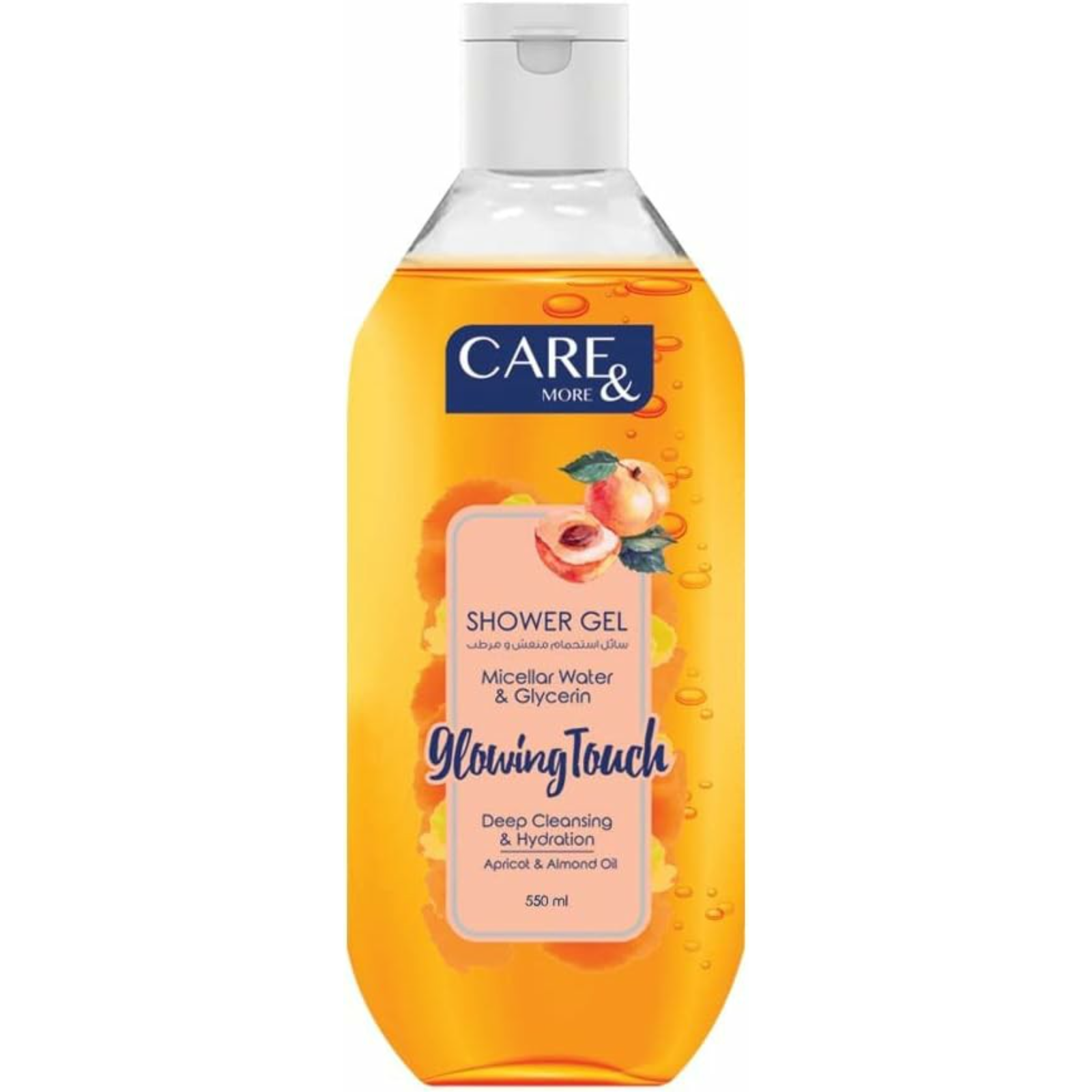 Care & More Micellar Water & Glycerin Glowing Touch with Apricot & Almond Oil Shower Gel 550 ml - ZaDa beauty
