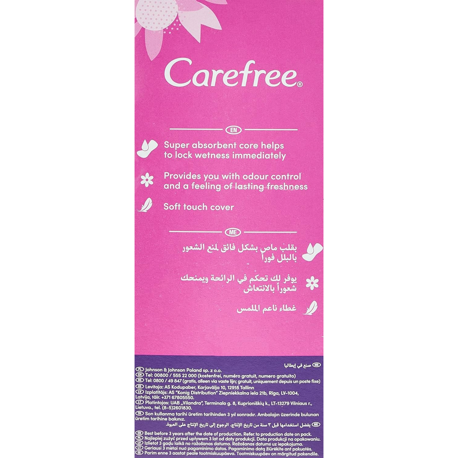 Carefree Fresh Scent Cotton Panty Liners, S/M - 20 Pieces - ZaDa beauty