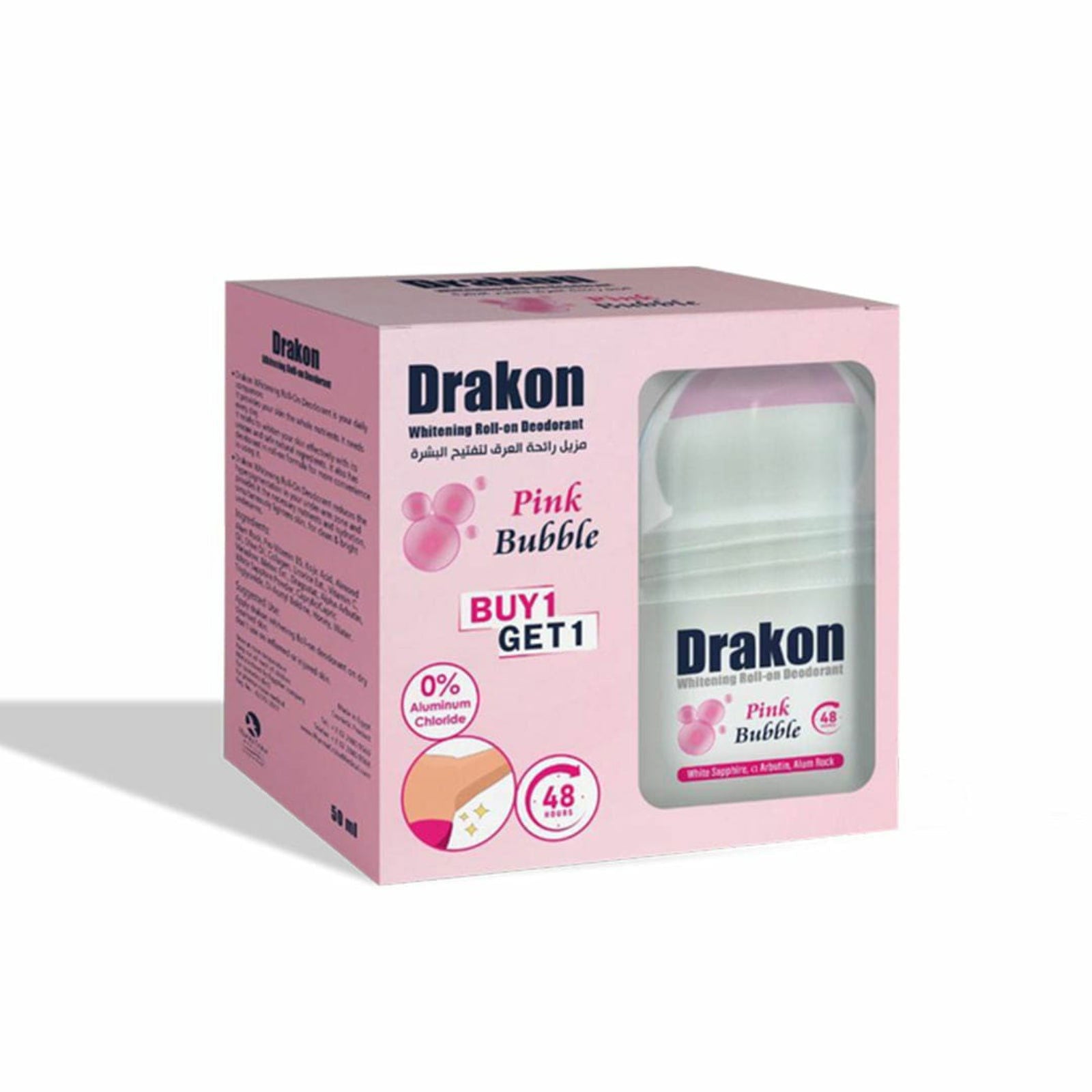 Drakon Whitening Roll-On Deodorant Pink Bubble 2 Pcs 50 ml - ZaDa beauty