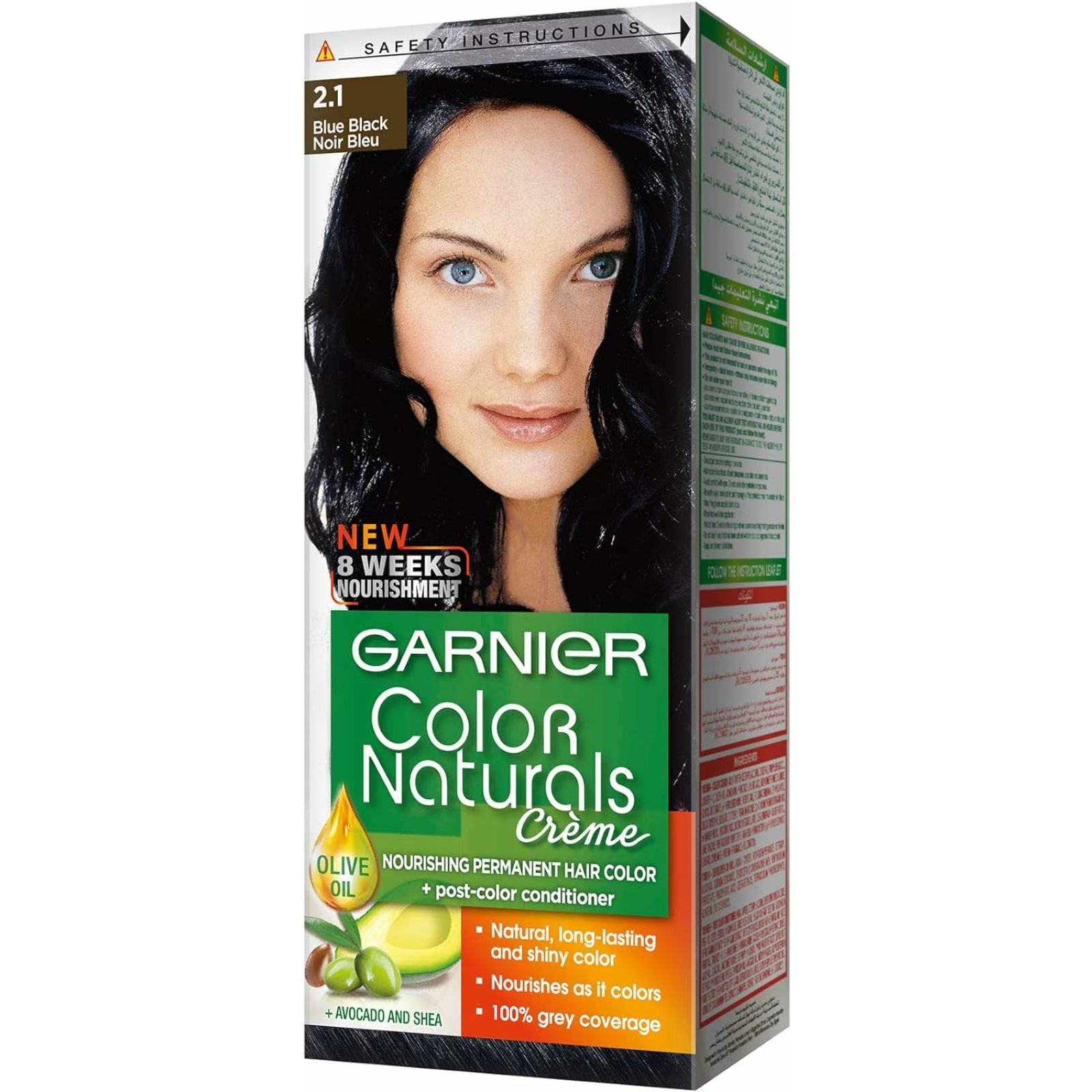 Garnier Color Naturals Permanent Crème Hair Color 2.1 BLUE Black - ZaDa beauty