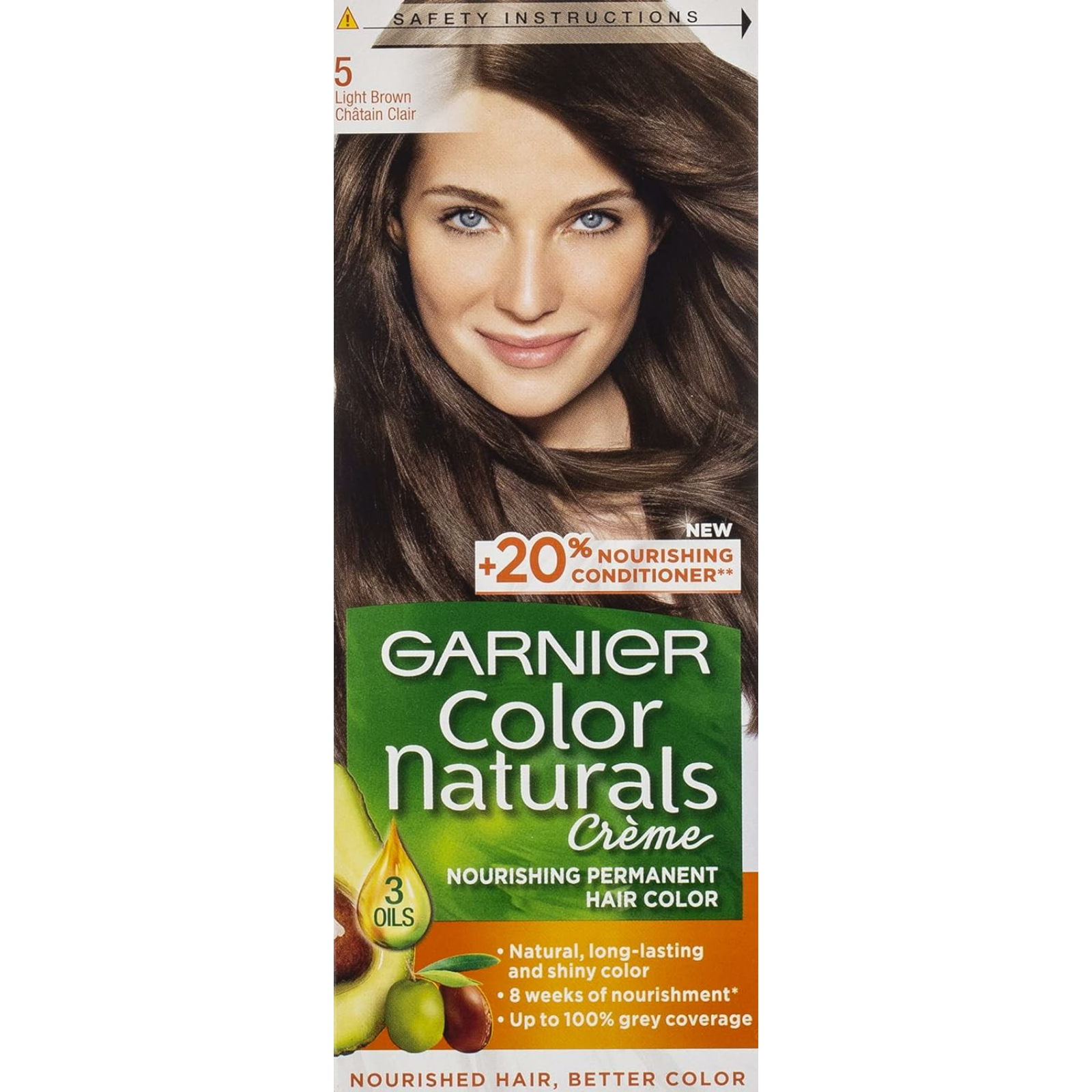 Garnier Color Naturals Permanent Crème Hair Color 5 Light Brown - ZaDa beauty