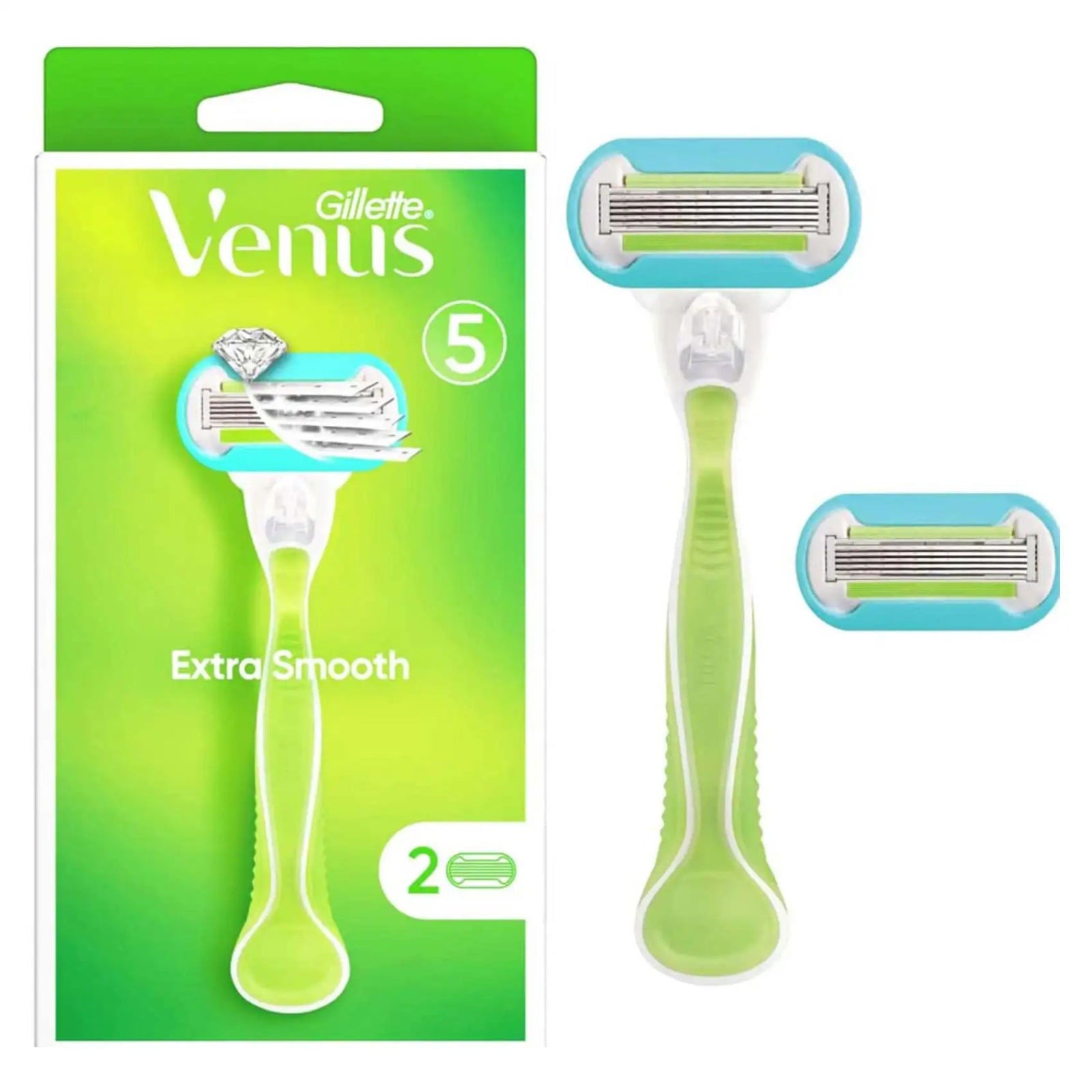 Gillette Venus Extra Smooth Embrace Women's Razor Handle and 2 Blade Refills - ZaDa beauty