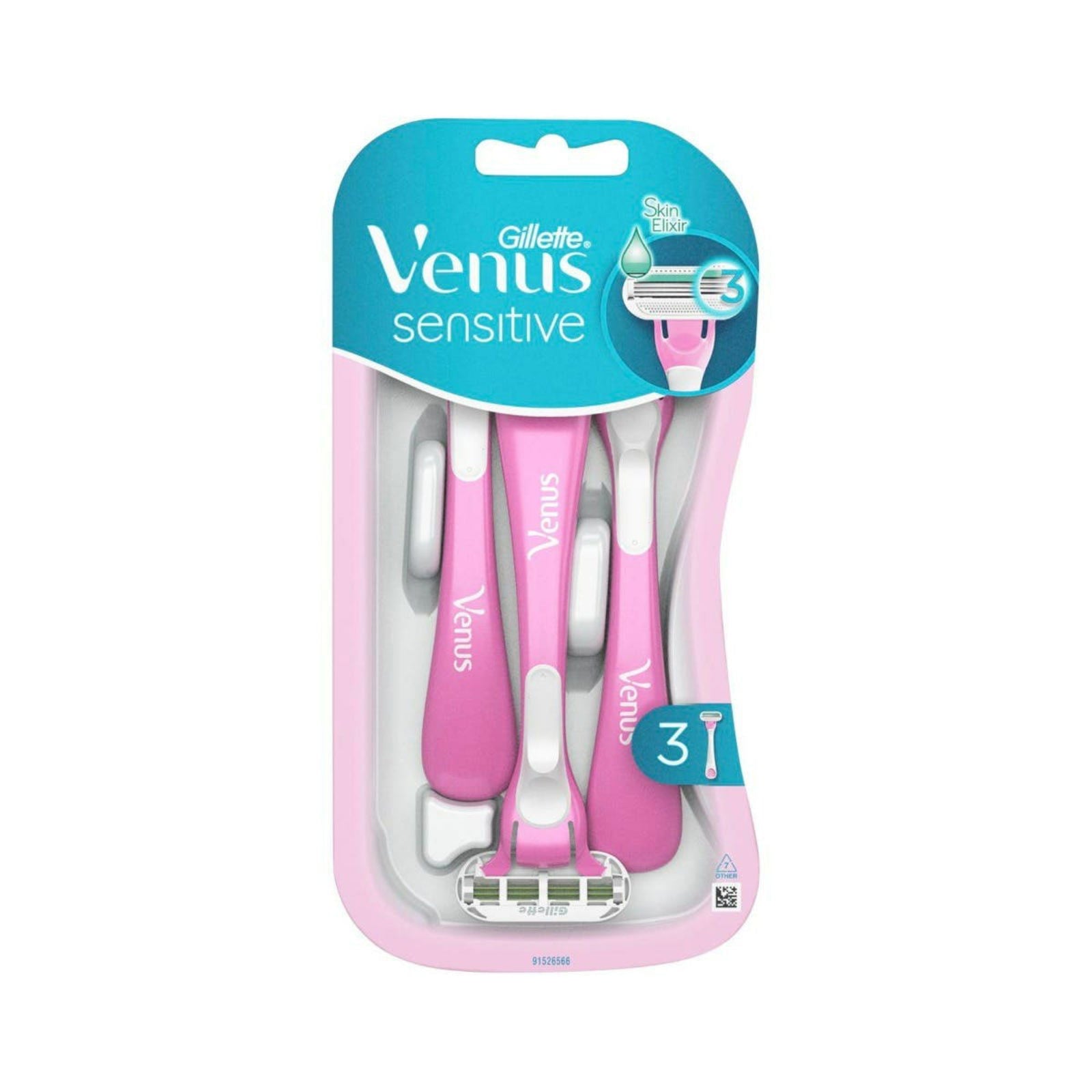 Gillette Venus Sensitive Disposable RazorsPink  3 Pcs - ZaDa beauty