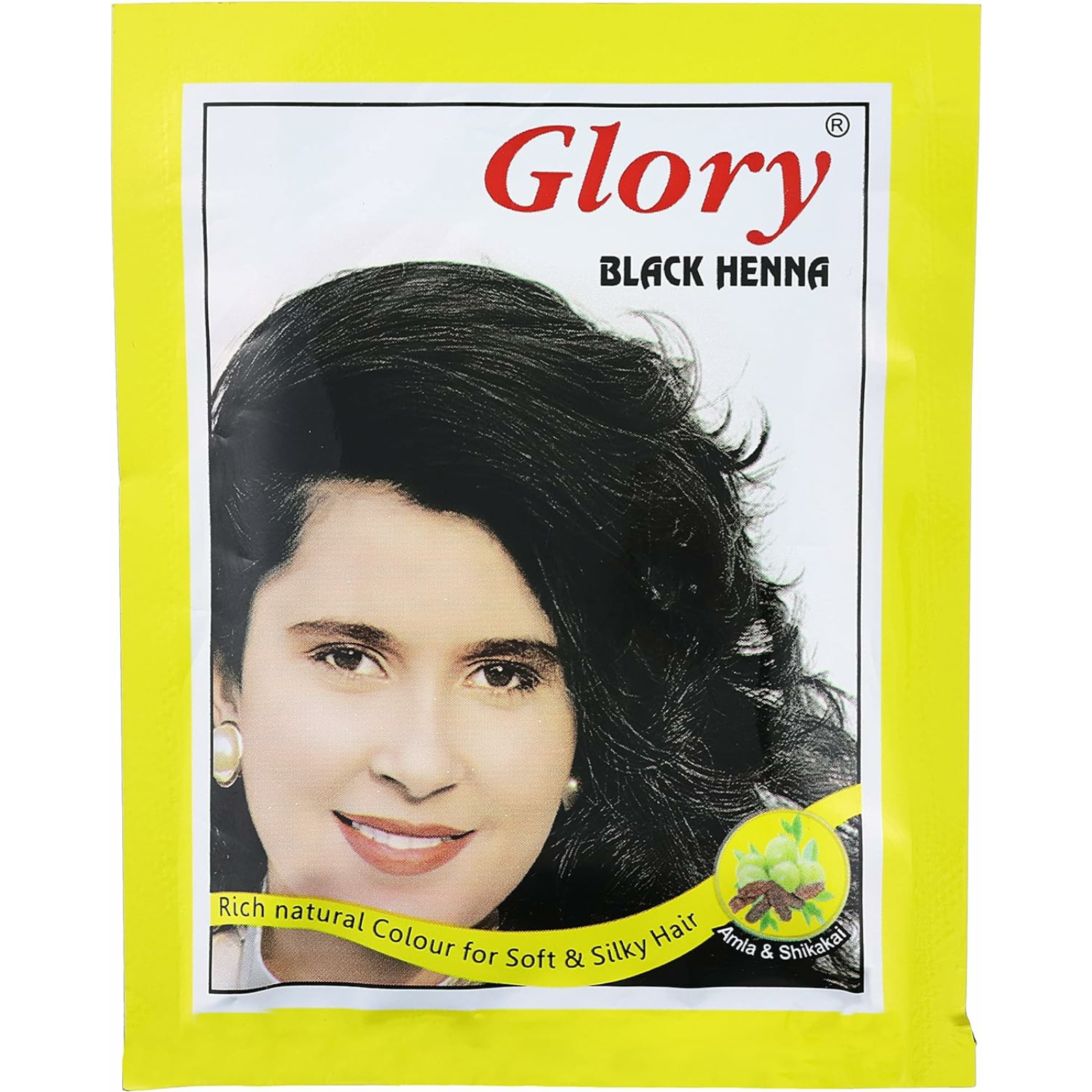 Glory henna with shikakai and amla Sachet Black 10 gm - ZaDa beauty