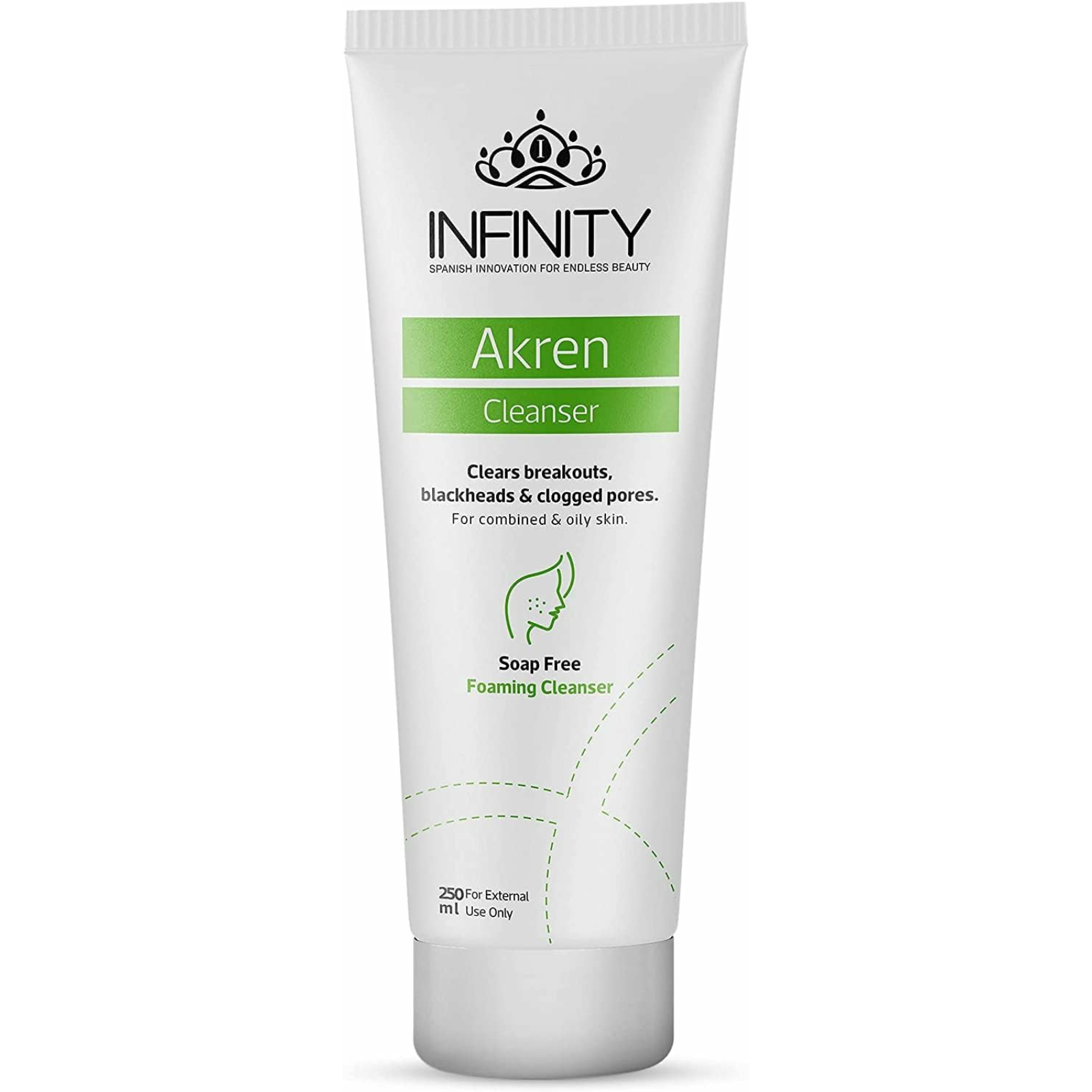 Infinity Akren liquid cleanser for combined and oily skin 250 ml - ZaDa beauty