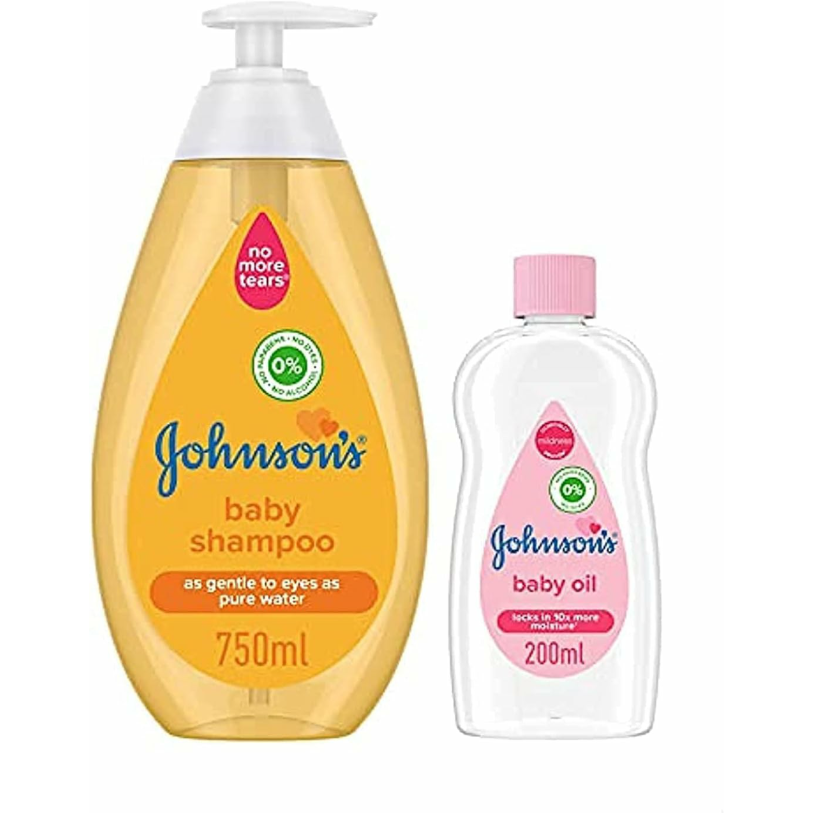 Johnson's Baby Shampoo 750ml with Baby Body Oil  200ml - ZaDa beauty