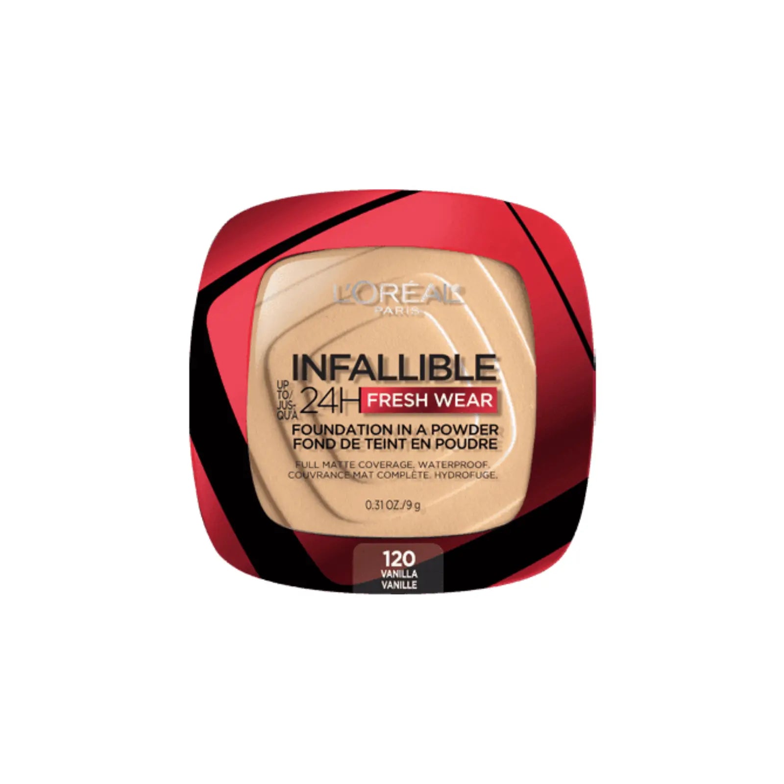 بودرة أساس لوريال باريس إنفيليبل 24 ساعة فريش وير للوجه، بودرة 120 فانيليا