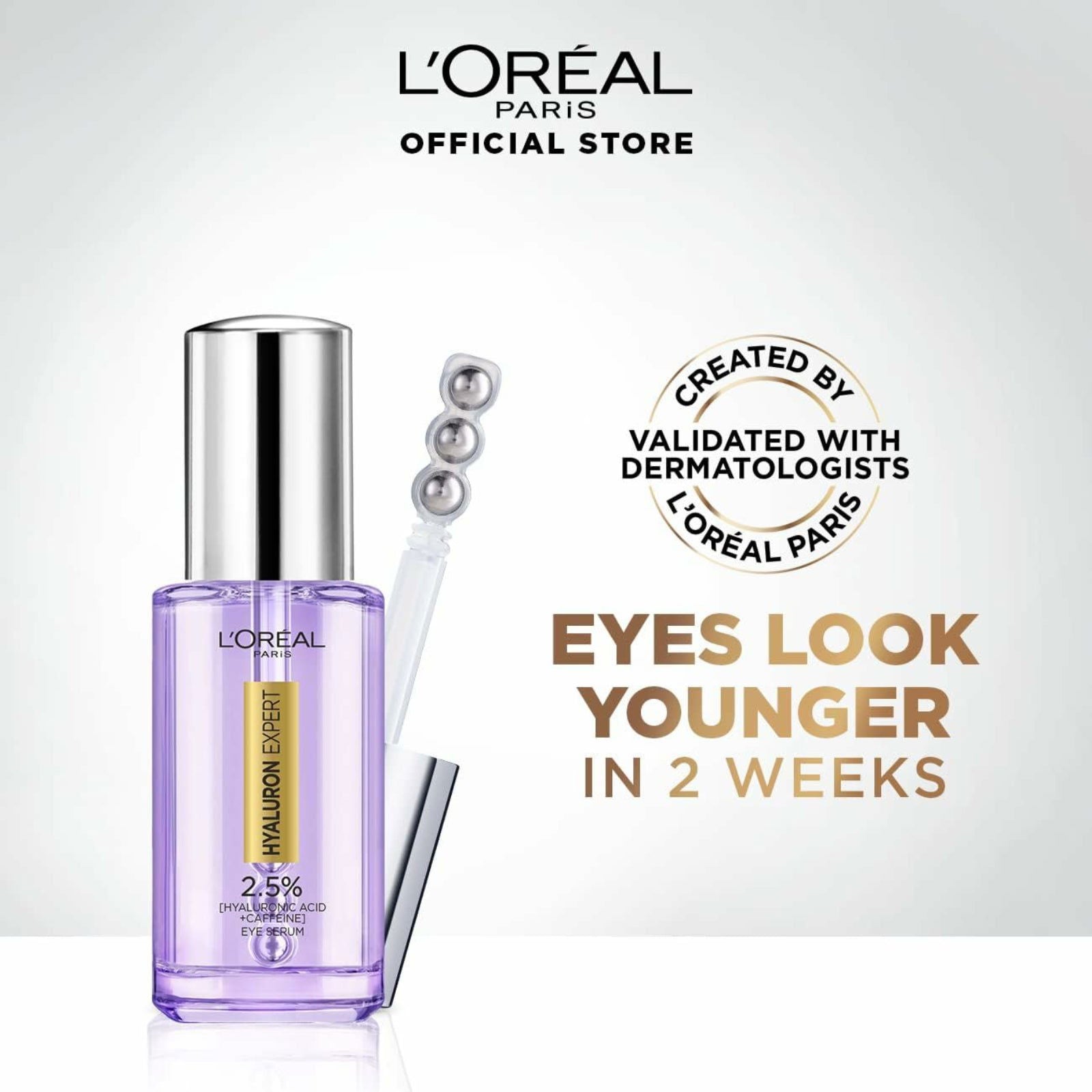 L'Oréal Paris Hyaluron Expert Eye Serum Wih 2.5% Hyaluronic Acid, Caffeine & Niacinamide - 20Ml - ZaDa beauty