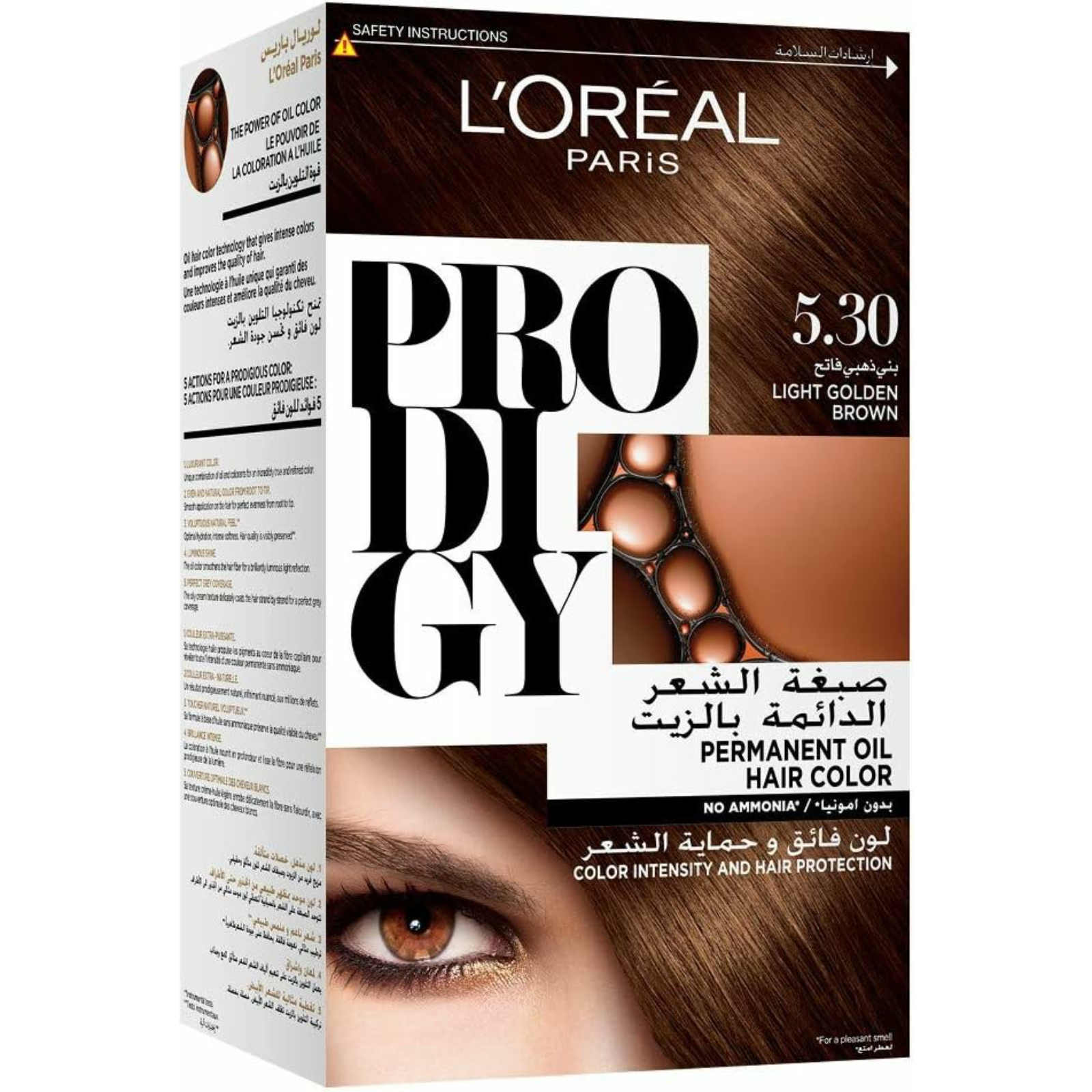 L'Oréal Paris Prodigy Permanent Haircolor  5.3 Light Golden Brown - ZaDa beauty