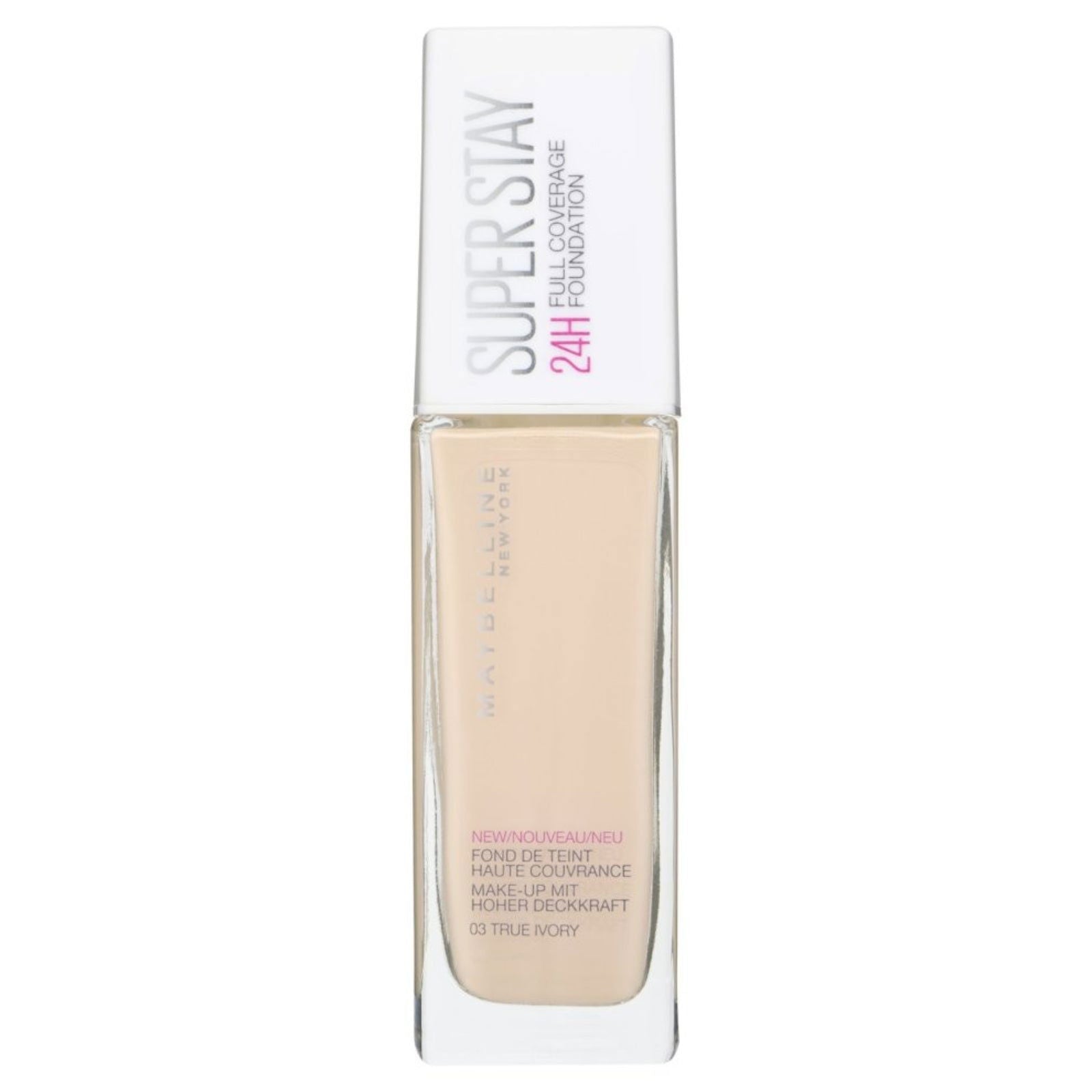 Maybelline Super Stay 24H Full Coverage Liquid Foundation, 30Ml - True Ivory 03 - ZaDa beauty