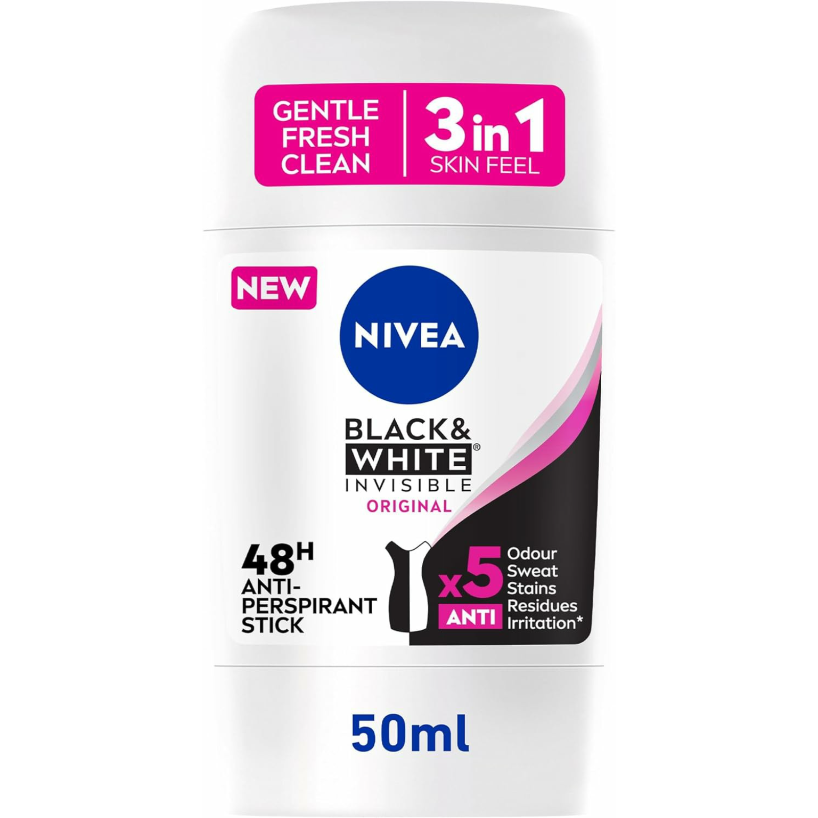 Nivea Black & White Invisible Original Anti-Perspirant Stick For Women - 50Ml - ZaDa beauty