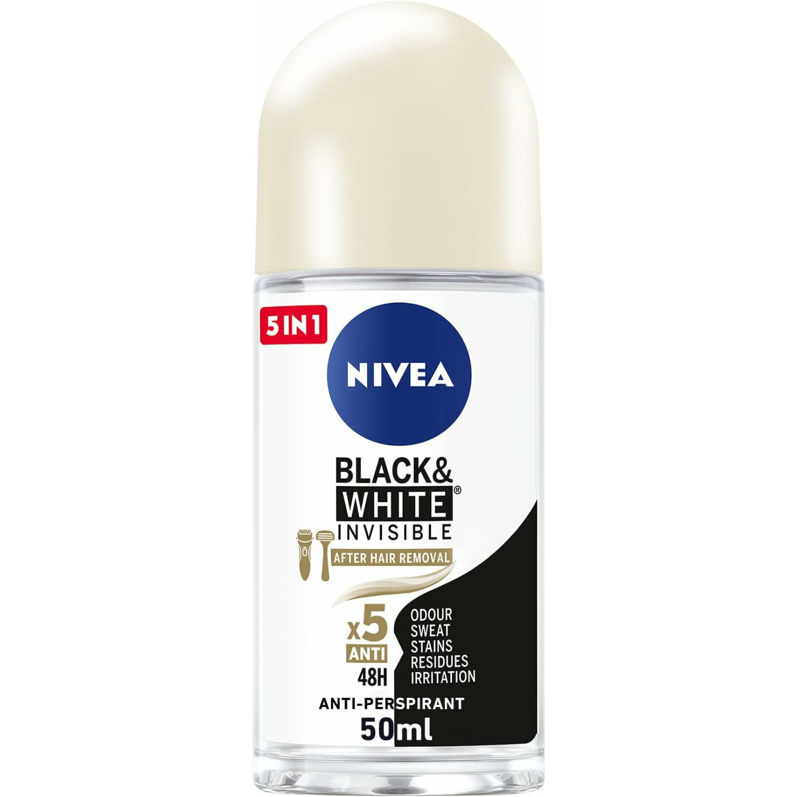 Nivea Black & White Invisible Roll-On Deodorant For Women - 50Ml - ZaDa beauty