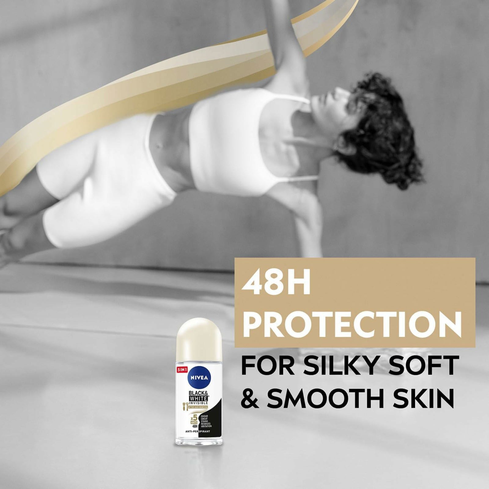 Nivea Black & White Invisible Roll-On Deodorant For Women - 50Ml - ZaDa beauty