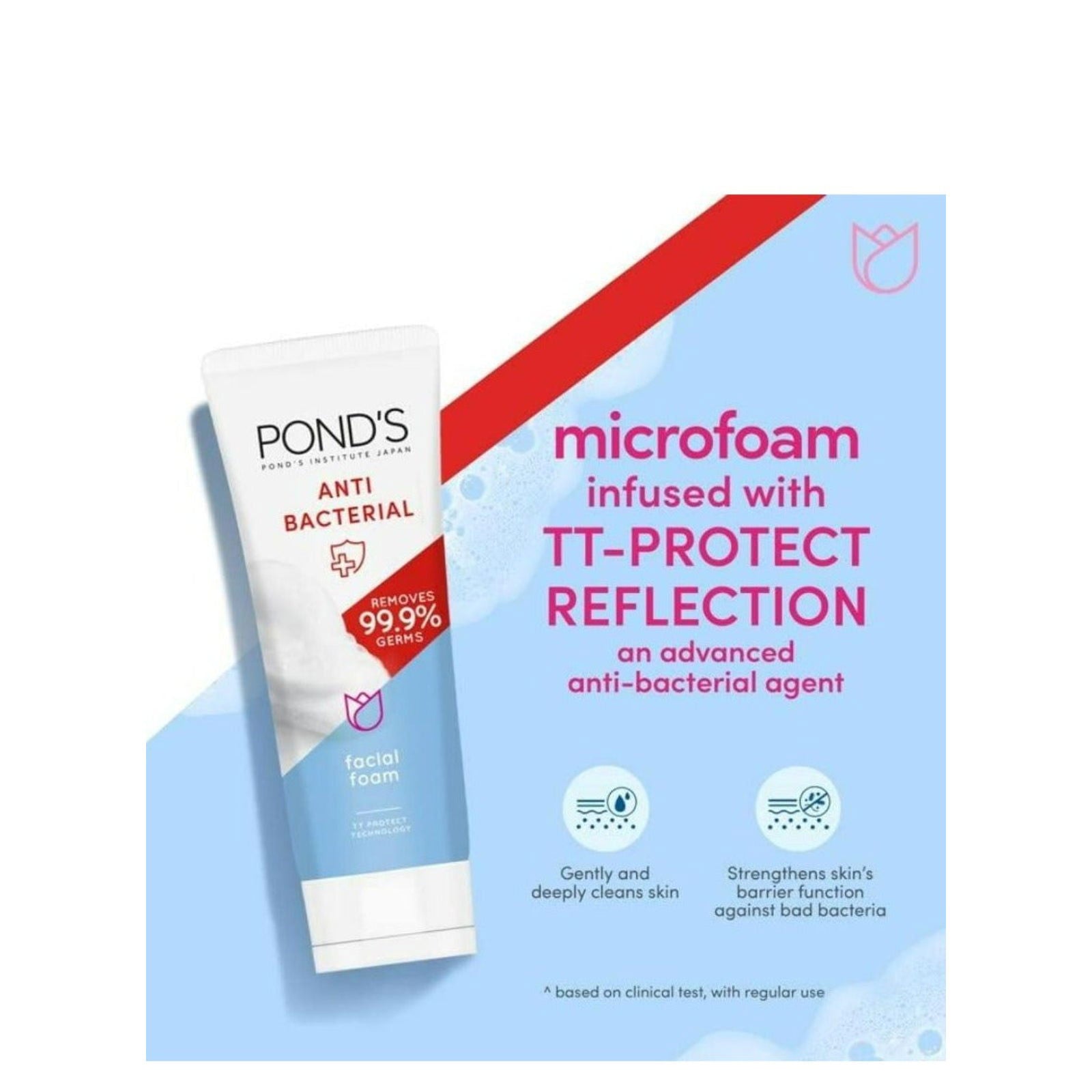 Ponds Anti Bacterial Facial Foam 100 g - ZaDa beauty