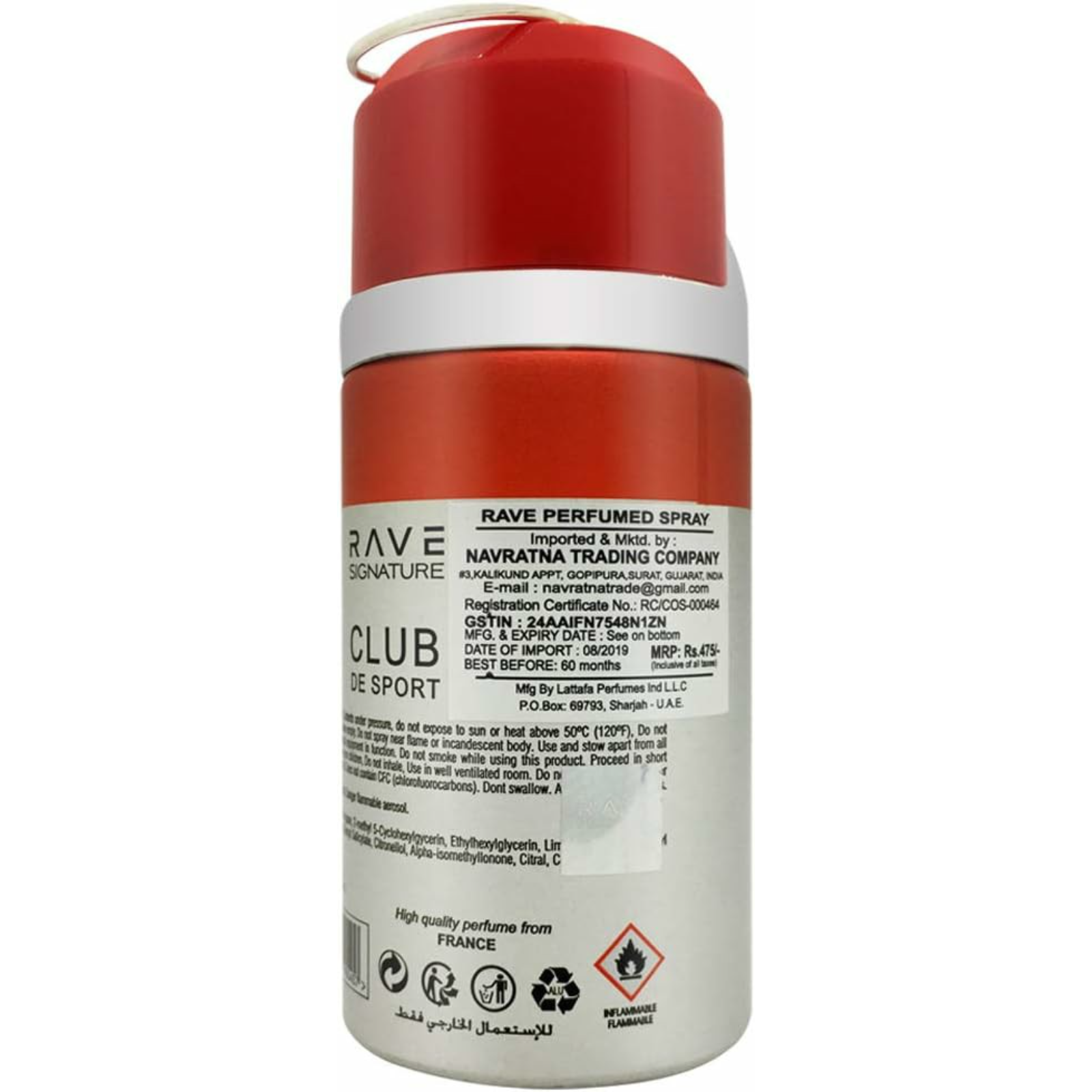 Rave club de sport Perfumed Body Spray for Men 250 ml - ZaDa beauty