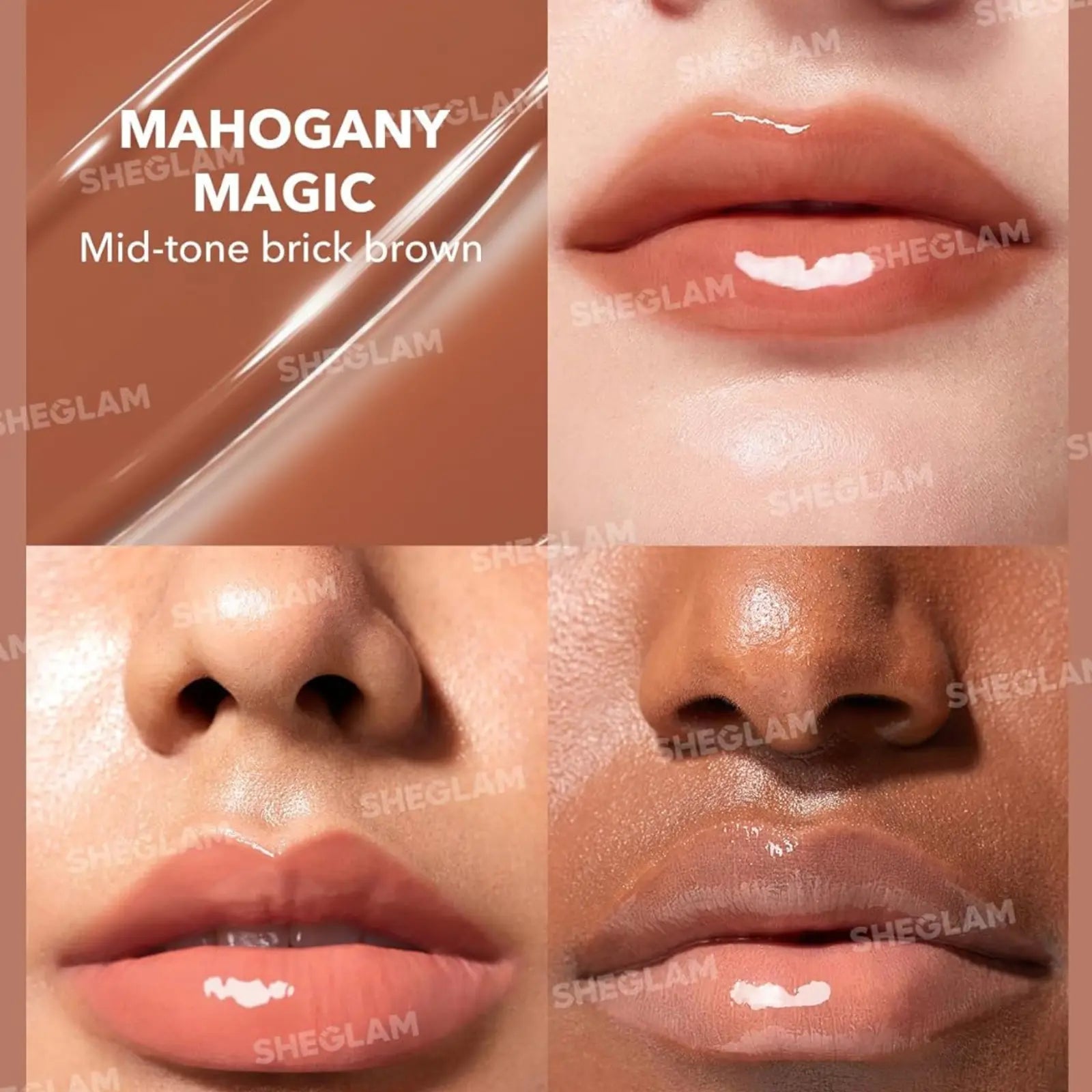ملمع شفاه من شيجلام ليب بلامبر أحمر شفاه جلوسي بزيت جوز الهند المرطب -
- Mahogany Magic