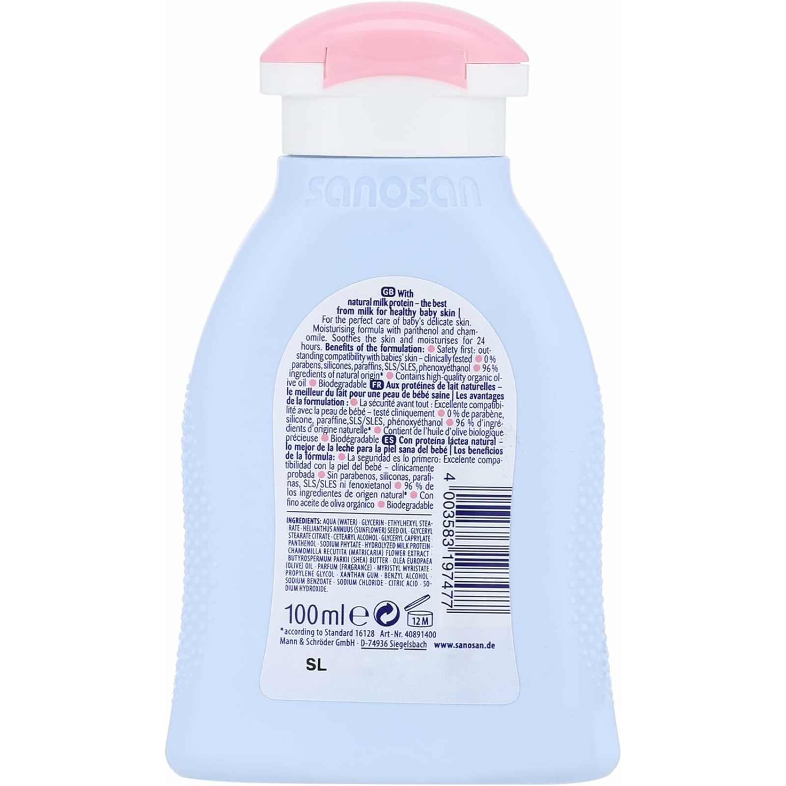 Sanosan Baby Lotion with Milk Protein 100 ML - ZaDa beauty