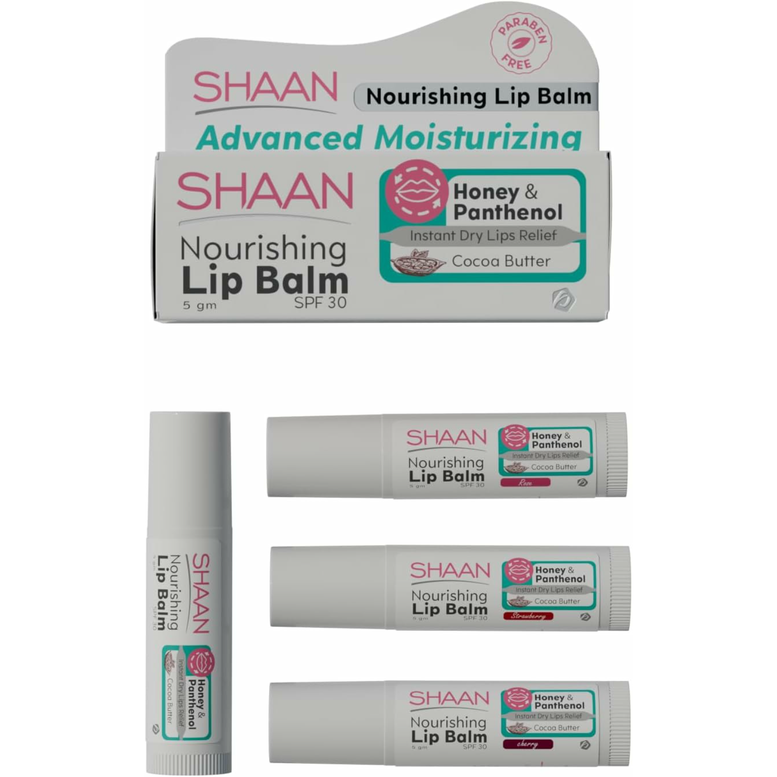 Shaan Cherry Advanced Moisturizing Lip Balm, SPF30+ - 5g - ZaDa beauty