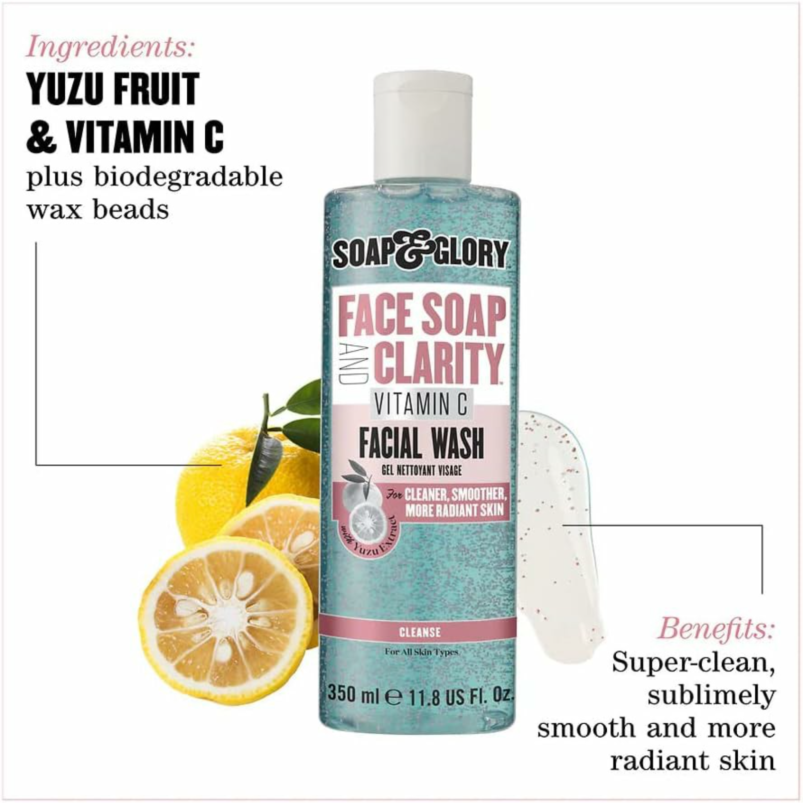 Soap & Glory Face Soap and Clarity Vitamin C Facial Wash 350 ml - ZaDa beauty
