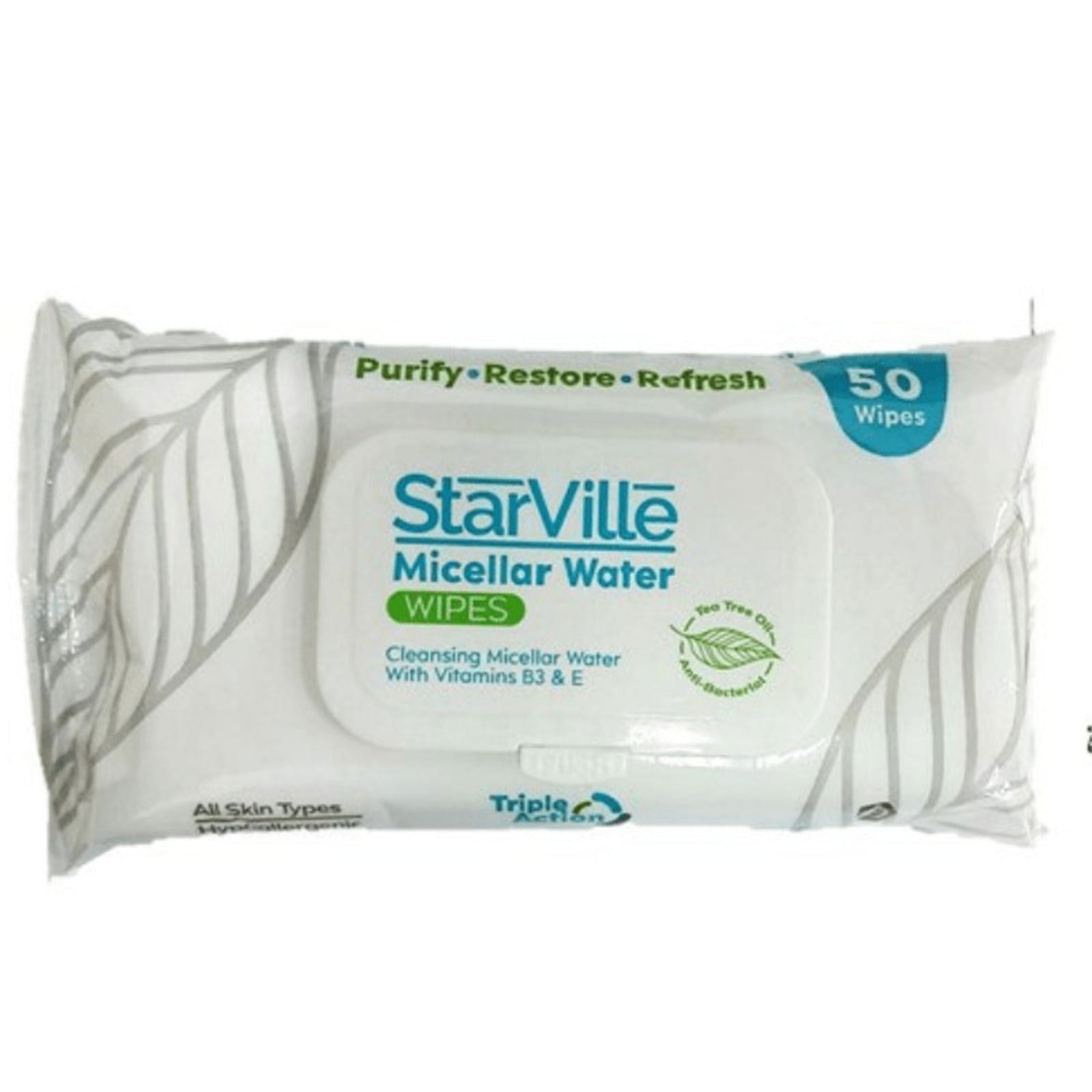Starville Micellar Water Makeup Removal Wipes 50 Wipes - ZaDa beauty