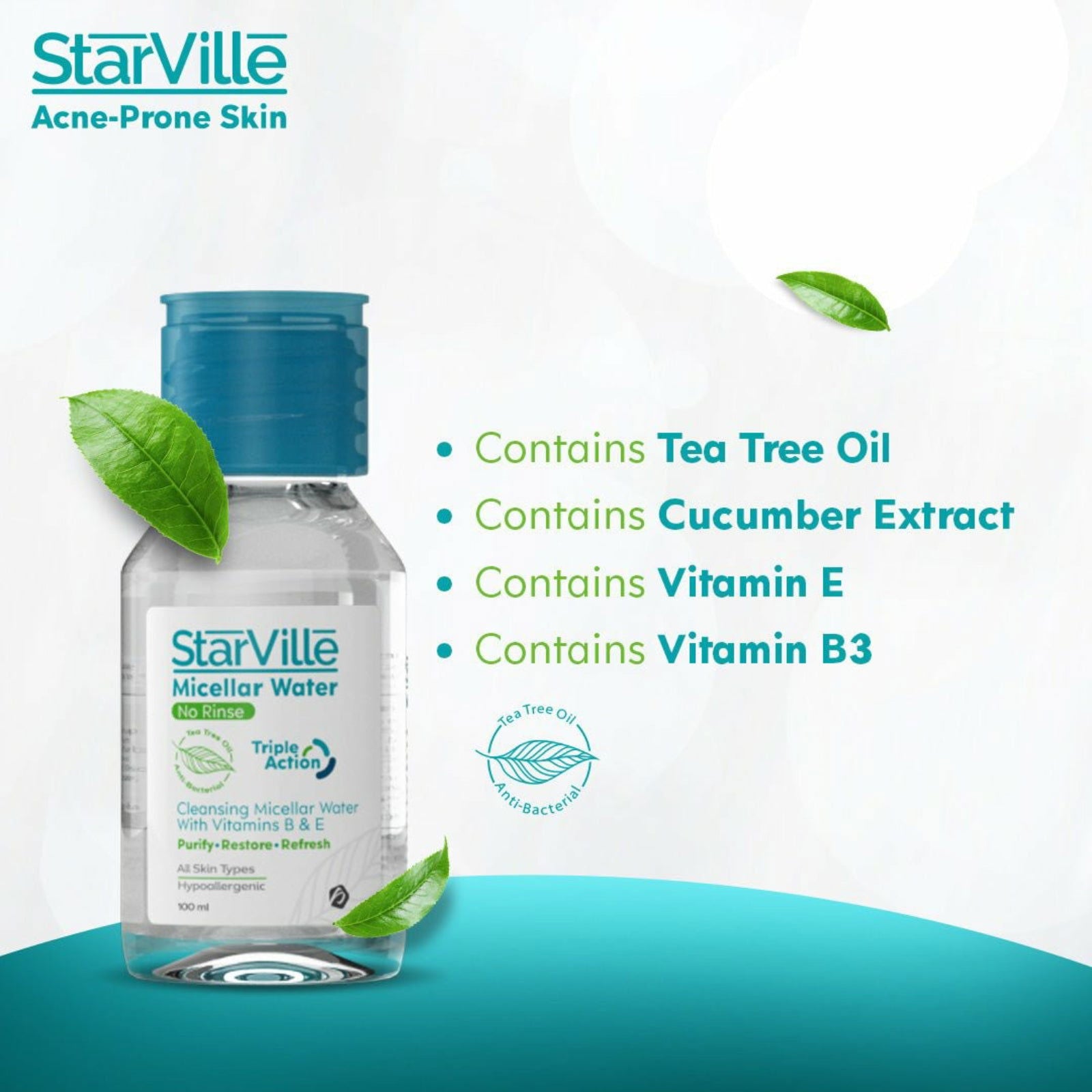 Starville micellar water triple action 100 ml - ZaDa beauty