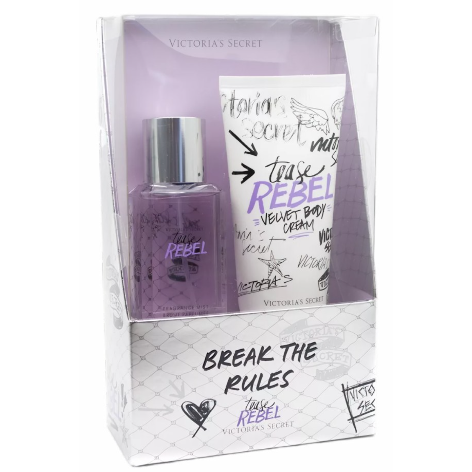 Victoria's Secret Break The Rules Set Fragrance Body Mist 70Ml & Velvet Body Cream 100g - 2 Pieces - ZaDa beauty