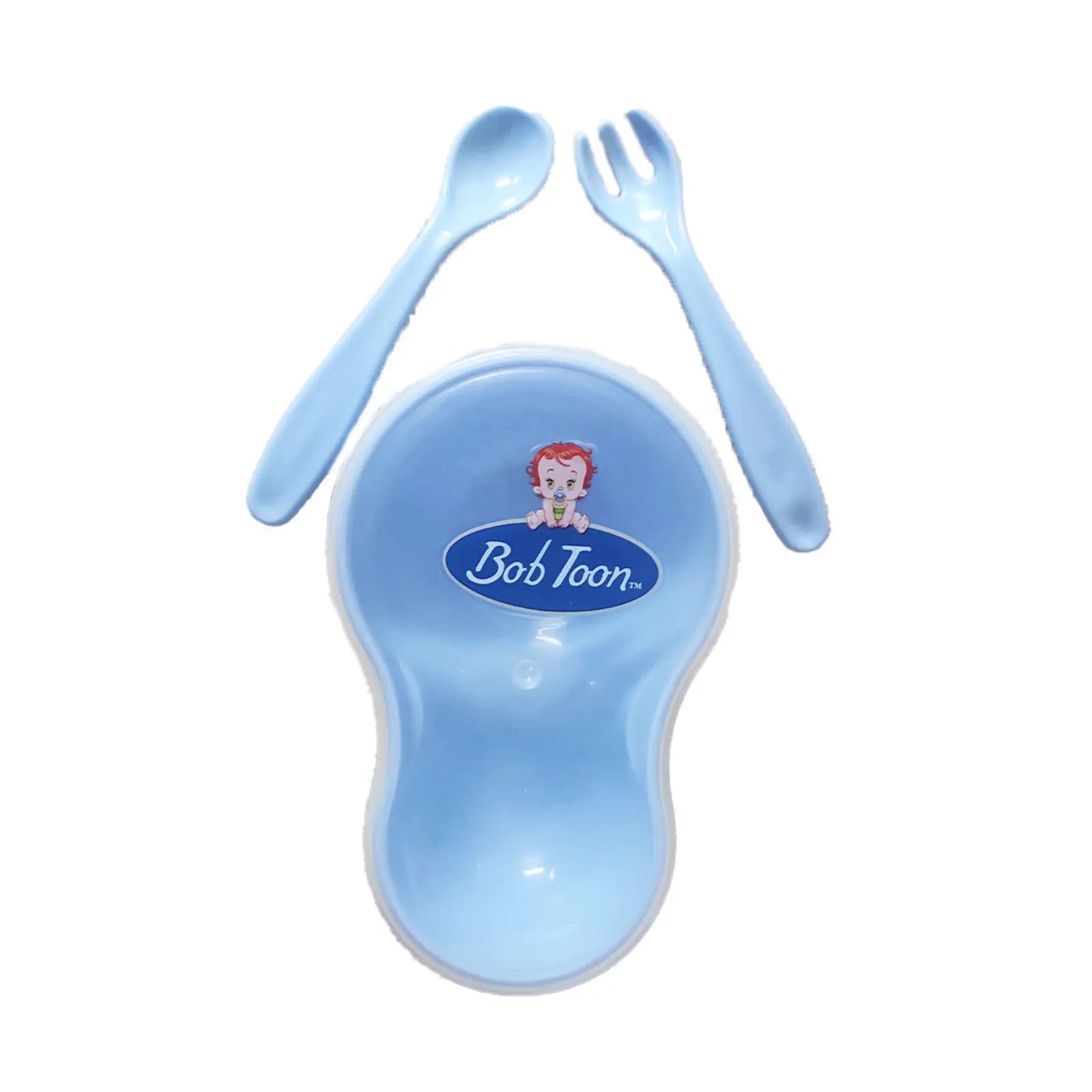 طقم أطباق وشوك وملعقة للأطفال من بوب تون